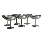 6 coupelles sur pied en inox style letang remy