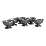6 coupelles sur pied en inox style letang remy