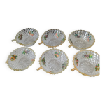6 coupelles en verre cisel
