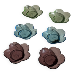 6 coupelles vintages en forme de fleur marque xvm au dessous