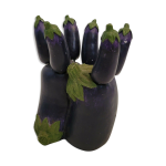 6 couteaux + leur support en forme de lgume aubergine