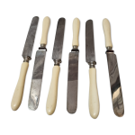 6 couteaux à viande, manche ivoire, fin xixeme 6 couteaux à viande, manche ivoire, fin xixeme