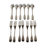 6 couverts en métal argenté modèle filet 6 couverts en métal argenté modèle filet