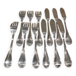 6 couverts � poisson 12p m�tal argent� orf�vre christofle mod�le albi