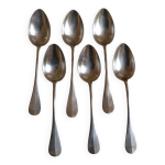 6 cuillères à soupe métal argenté p de ruolz silver plated soup spoons 21, 8 cm 6 cuillères à soupe métal argenté p de ruolz silver plated soup spoons 21, 8 cm