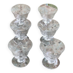 6 elegantes coupes a champagne en verre transparent, motif de fleurs cisele 6 elegantes coupes a champagne en verre transparent, motif de fleurs cisele