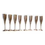 6 fltes  champagne art deco , annes 70