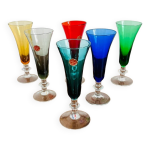 6 fltes  champagne colores italiennes annes 50
