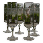 6 fltes  champagne en cristal d'arques, modle matignon