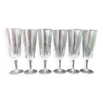 6 fltes  champagne en cristal taill
