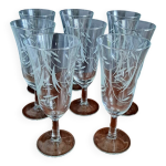 6 fltes  champagne feuillage luminarc annes 60