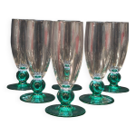 6 fltes a champagne luminarc molire pied vert aqua