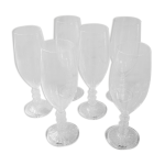 6 flutes  champagne en verre souffl