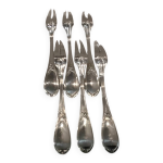 6 fourchettes  escargots mtal argent orfvre ercuis lauriers lxvi