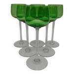 6 grands verres en cristal de baccarat.