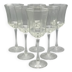6 grands verres  pied luminarc octime vintage france