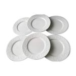 6 grandes assiettes plates en porcelaine de limoges blanche