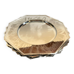 6 plats sous assiettes m�tal argent� vintage