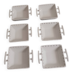 6 ramequins carrs en porcelaine
