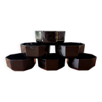 6 ramequins noirs en verre tremp arcoroc srie octime, 1980 vintage