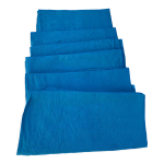 6 serviettes en coton damasses teintes bleues meraude