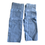 6 serviettes en coton et lin bleu pastel, monogrammes og