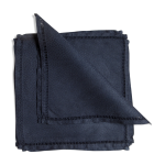 6 serviettes de table noires, en damassé de lin 6 serviettes de table noires, en damassé de lin