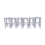 6 tabourets de bistrot en bois