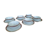 6 tasses  caf porcelaine rose et or pillivuyt