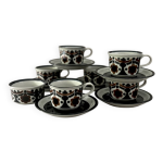 6 tasses  caf et sucrier riikka par arabia finland