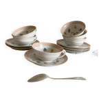 6 tasses caf� th� chocolat porcelaine ancienne limoges