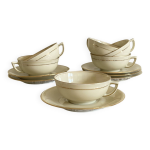6 tasses caf th porcelaine fine ancienne fabrique royale limoges