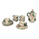 6 tasses  th + soucoupes + thire villeroy & boch  wild rose  1970