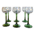 6 verres alsaciens, roemer  pied vert