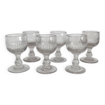 6 verres anciens à côtes creuses, fin 19ème 6 verres anciens à côtes creuses, fin 19ème