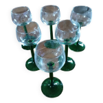 6 verres anciens  vin blanc