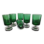 6 verres apritif luminarc cavalier couleur vert bouteille