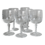 6 verres  digestif en cristal cisel avec motifs floraux modle matignon.
