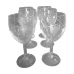 6 verres a eau grave grappe de raisins