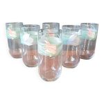 6 verres  eau luminarc modle bahamas motif palluy vintage