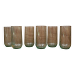 6 verres  eau vert  tourbillon optique luminarc