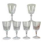 6 verres  eau vintage cristal d'arques versailles