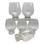 6 verres modle  fjord  de durobor transparent pied avec bulle vintage
