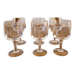 6 verres à liqueur cristal arques matignon, cristal gravé 6 verres à liqueur cristal arques matignon, cristal gravé