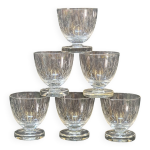 6 verres a liqueur / digestif en cristal grav craquel craquelures
