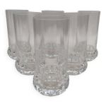 6 verres  orangeade, eau en cristal, annes 70