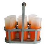 6 verres  orangeades dans leur panier