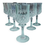 6 verres  pied en cristal