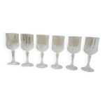 6 verres  pied cristal