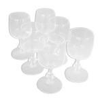 6 verres  pied  liqueur verre transparent annes 1970